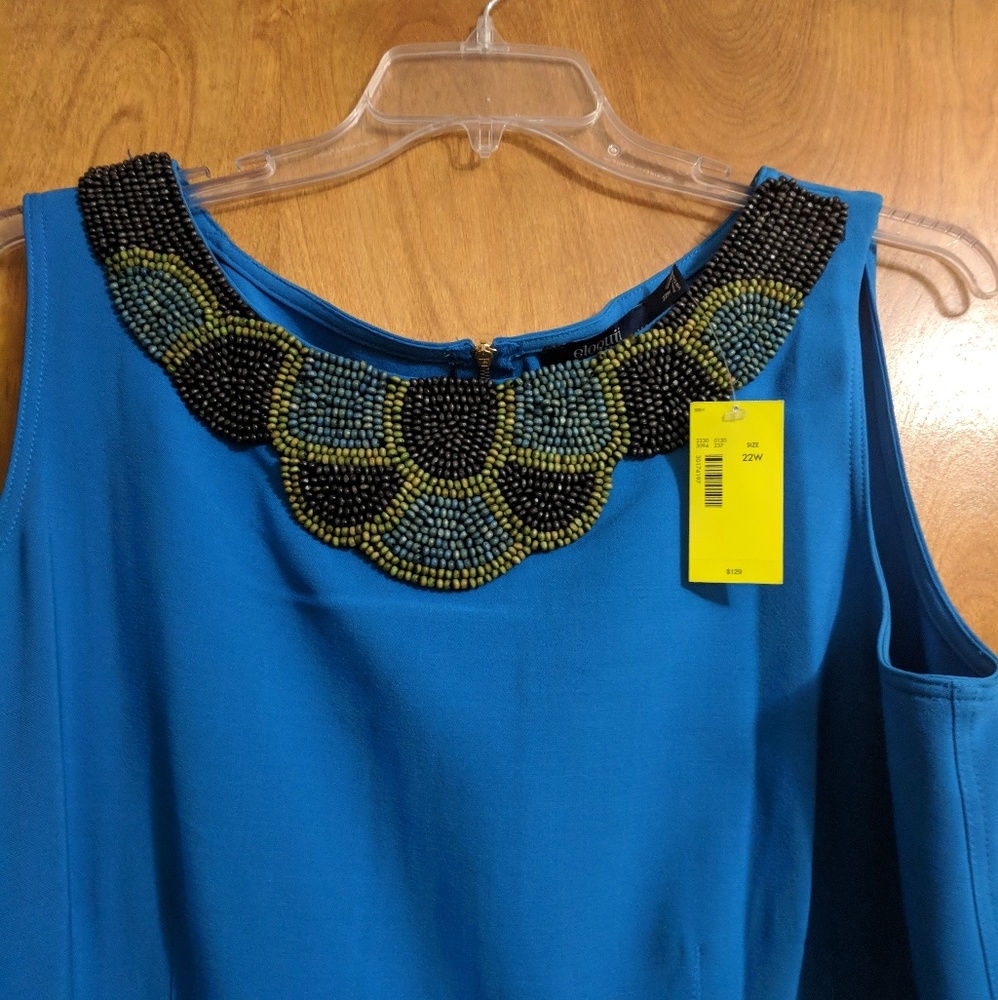 Plus size blue sheath dress
